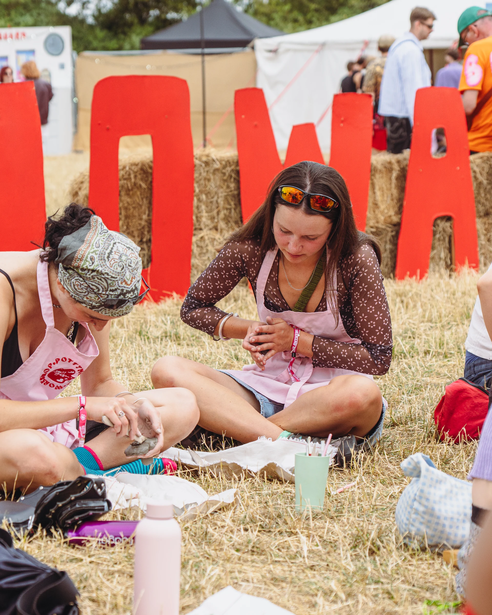 Two people taking part in a live brand activation
